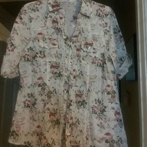 Ladies large gently used button up shirt